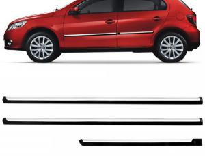 Jogo Friso Lateral Gol Voyage 08 a 12 G5 Tipo Borrachão Cromado 