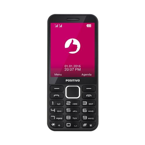 Celular Positivo P28 Preto com Dual Chip, Tela 2.8”, Câmera, Rádio FM, MP3/MP4, Bluetooth
